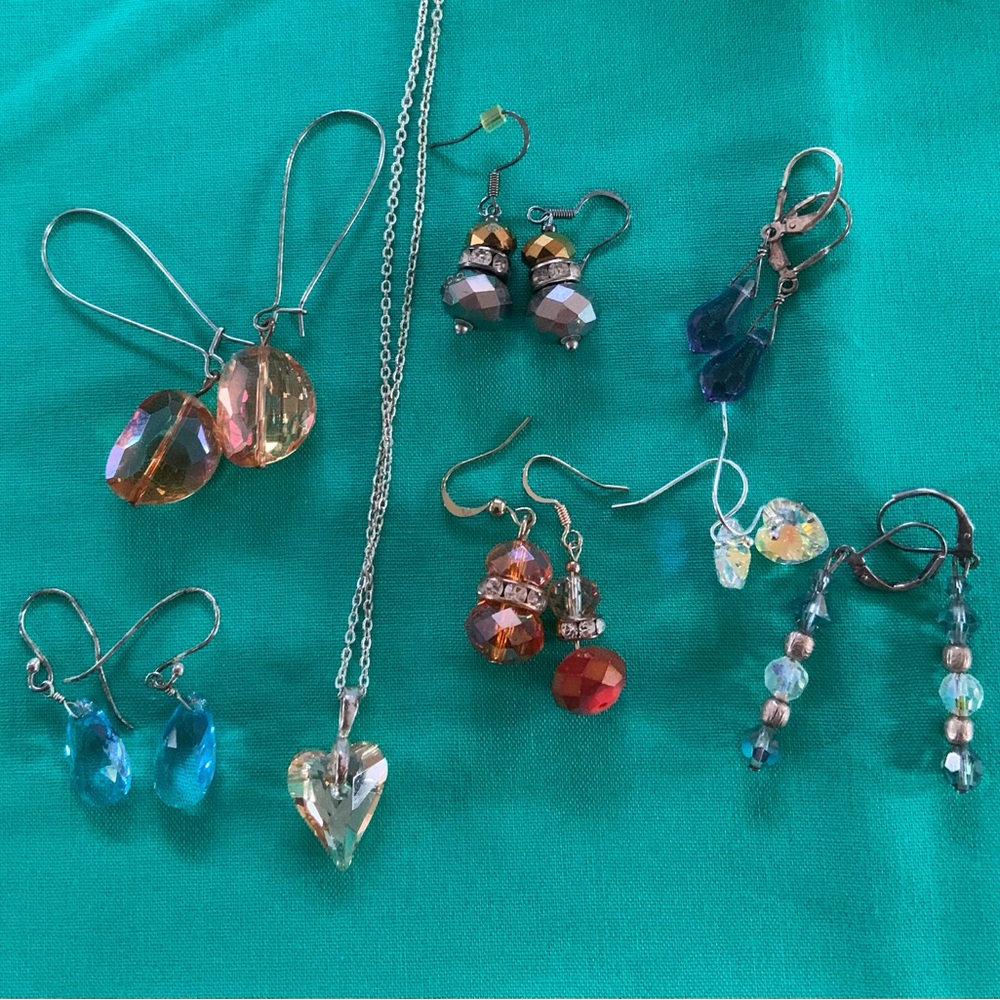 Chic Crystal Drop Earrings Set